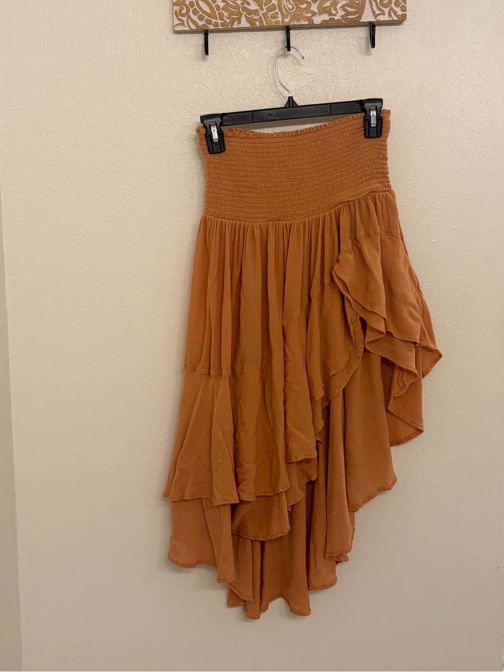 Free People “The Convertible Skirt” Smock Asymmetrical Ruffle Midi/Maxi Skirt XS